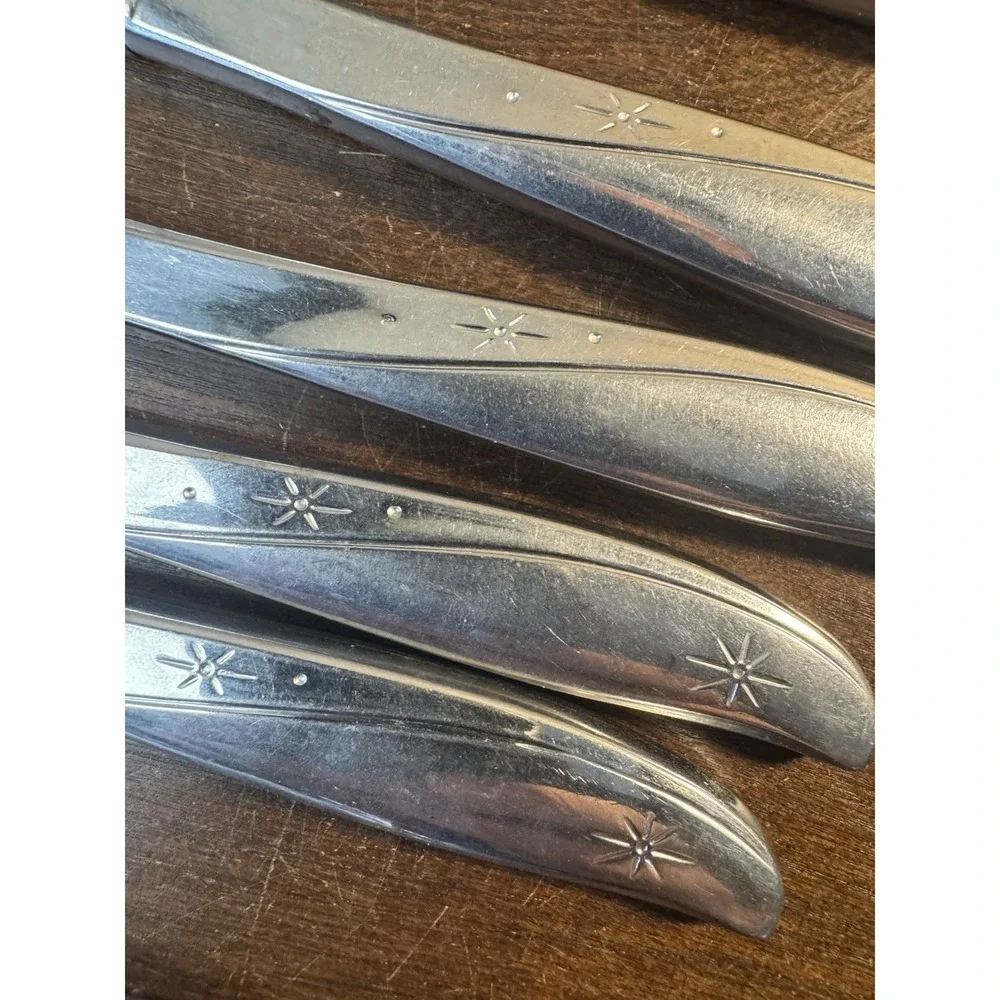 Oneida Twin Star A Mid-century Modern Pattern Stainless Flatware Lot Of 13